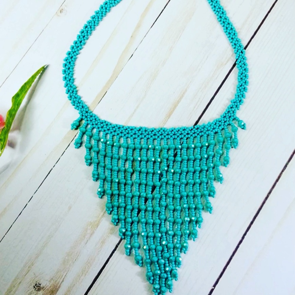 Huichol Necklace Turquoise Handmade